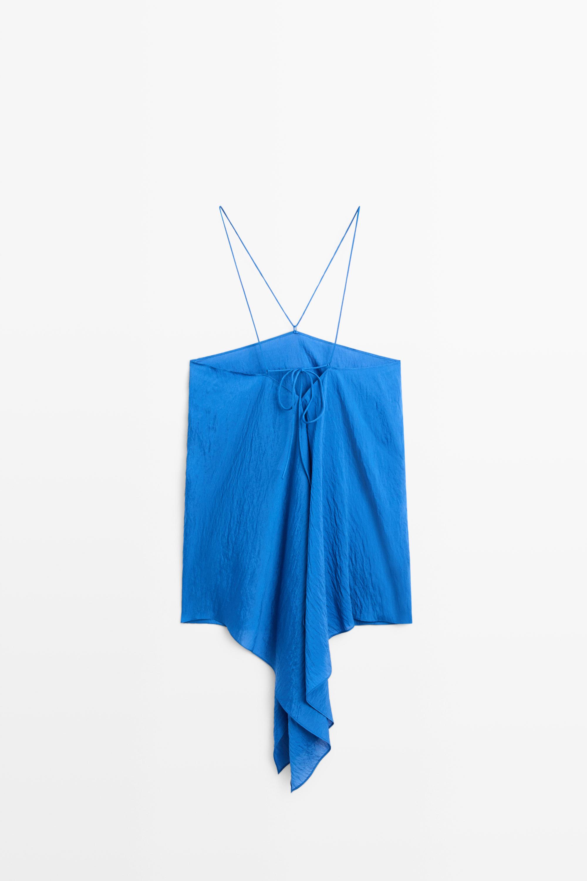 Flowing halter top with tie detail